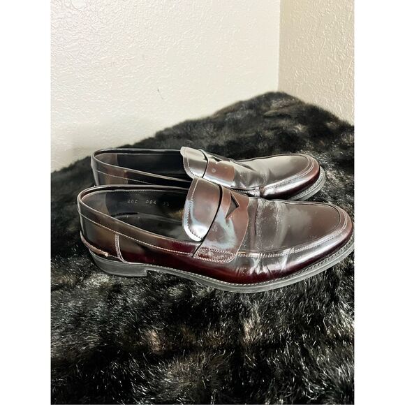Prada Men's 2DC084Brushed Spazzolato Leather Business Shoes 9.5 penny loafer